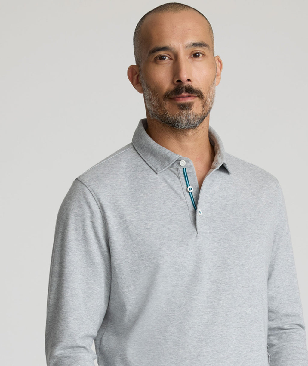 Wrinkle-Free Damaschino Long-Sleeve Polo